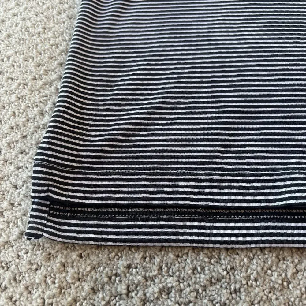 Jack Nicklaus Golf Polo Shirt Size XXL Casual White Black Striped Stretch Light